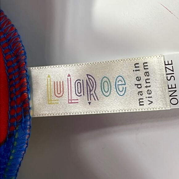 LuLaRoe Super Soft Leggings sz OS 2-10 Geometric Blues Red Yellow Stretchy Comfy - Picture 8 of 14